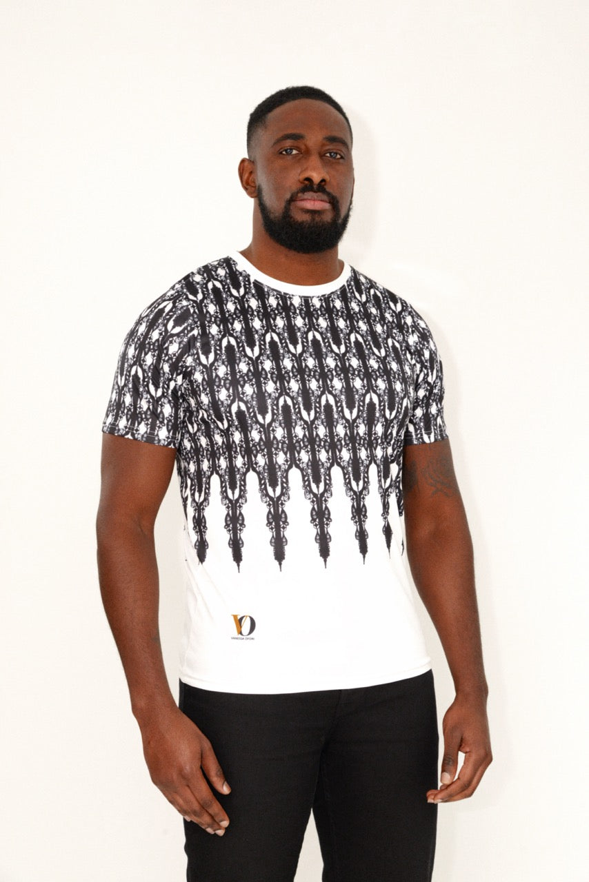 Unisex Black and White Print T-Shirt